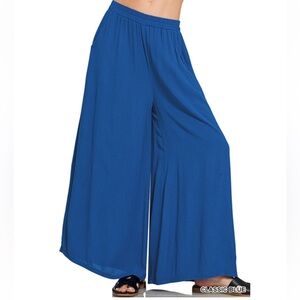 ❤️ ZENANA WOVEN CRINKLE WIDE PANTS WITH POCKETS